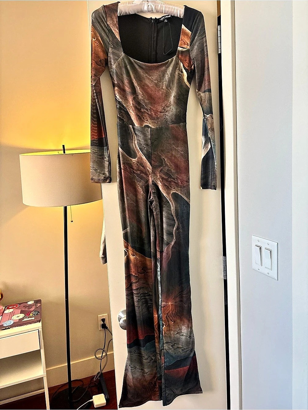 Fashion Nova Abstract Print Jumpsuit Size XS Like New